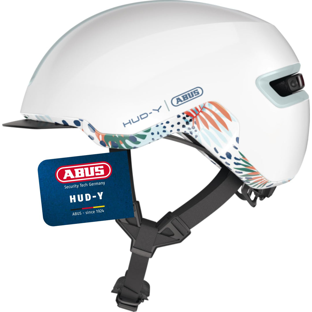 ABUS Urban Helm HUD-Y - mit magnetischem, aufladbarem LED-Rücklicht &amp; Magnetverschluss - cooler Fahr