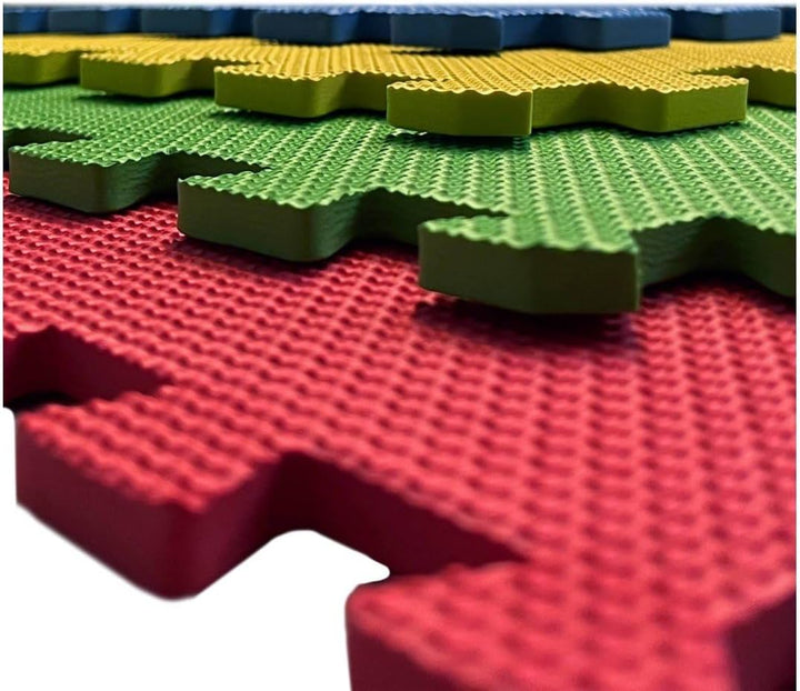 JARDIN202 Puzzlematte für Fitness- und Fitnessböden, Gummischutz, 60 x 60 cm, rutschfeste Matte bunt