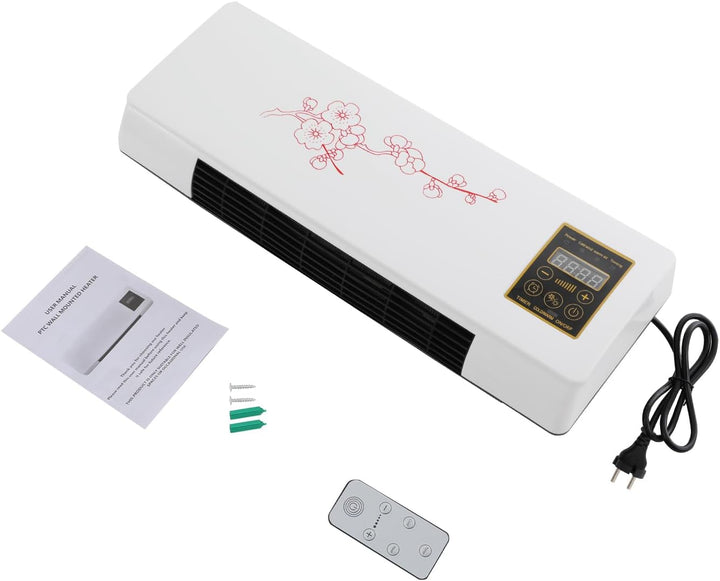 Heizlüfter Wandmontage Klimaanlage Heizung Wandheizung Elektrisch Heizung mit Fernbedienung, 2000W,