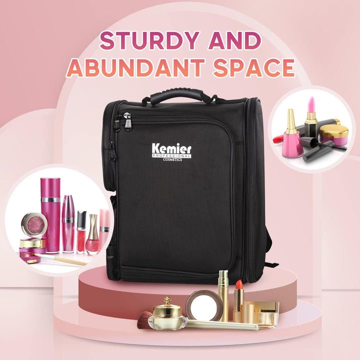 Kemier Professional Kosmetiktasche Makeup Tasche mit Durchsichtigen Aufbewahrungsbeuteln für Kosmeti