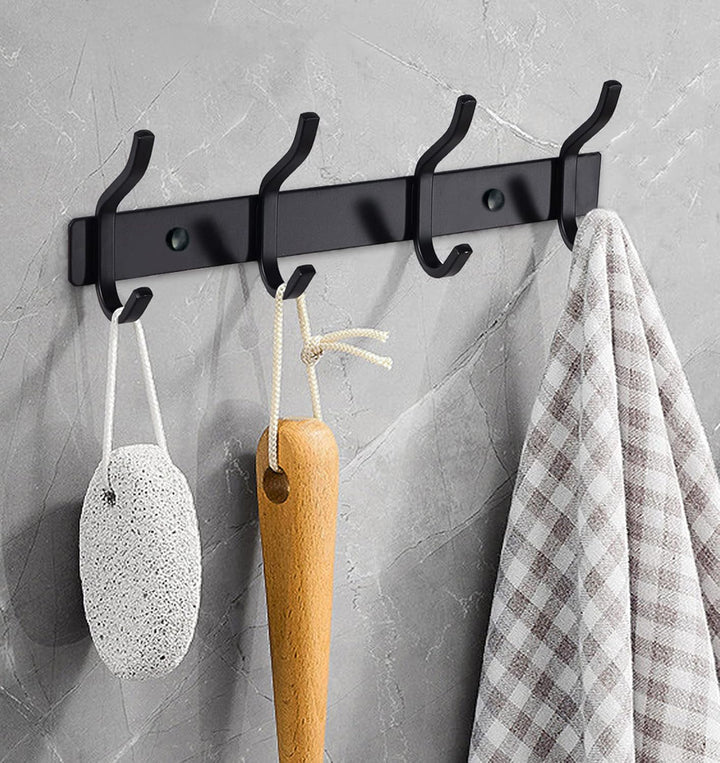 Garderobenhaken Edelstahl, Hakenleiste Kleiderhaken Wand mit 4 Haken, Garderobe Garderobenleiste Wan