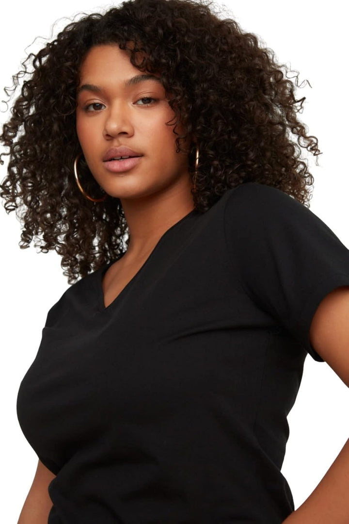 Trendyol Damen Midi-Jersey, Normale Passform, Gestrickt, Übergrösse Kleid, XXL Große Grö&#