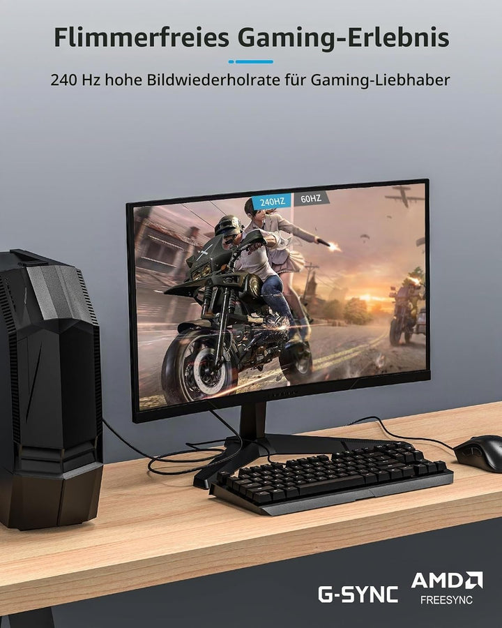 Etseinri DisplayPort Kabel 10M, Zertifiziertes Display Port Kabel 8K 60Hz 4K 165Hz 144Hz 2K 240Hz, 3