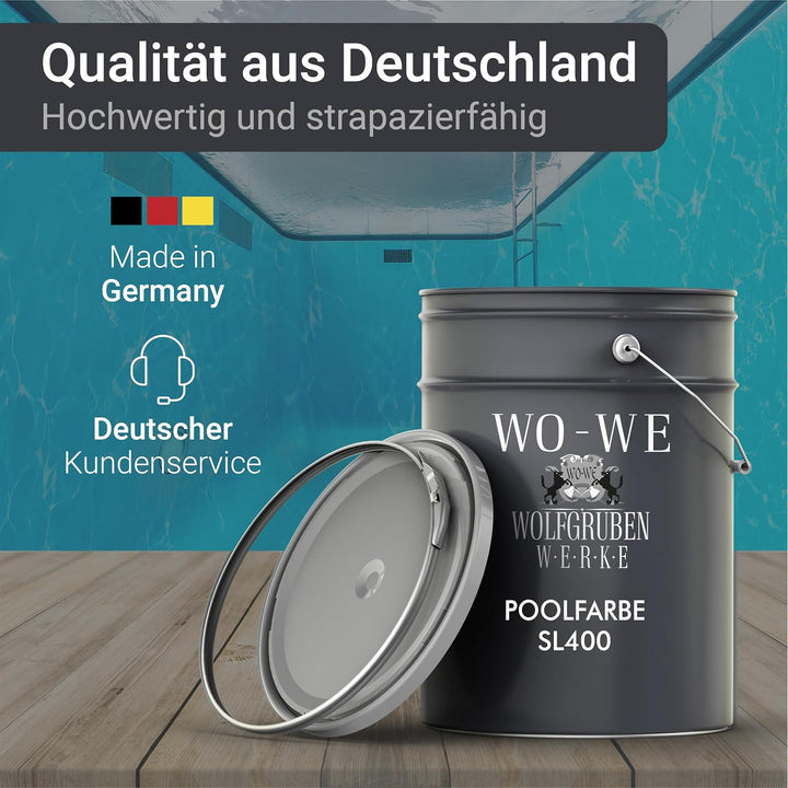WO-WE Schwimmbadfarbe Poolfarbe Schwimmbeckenfarbe Lichtblau ähnl. RAL 5012-2,5L RAL 5012 ähnl. Lich
