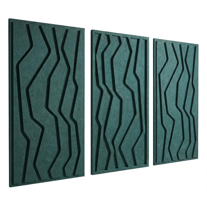 NIC’BRUX® Akustikpaneele Set 3er 80x44 cm – Modernes Akustikbild Wanddesign aus PET-Filz | Schallabs