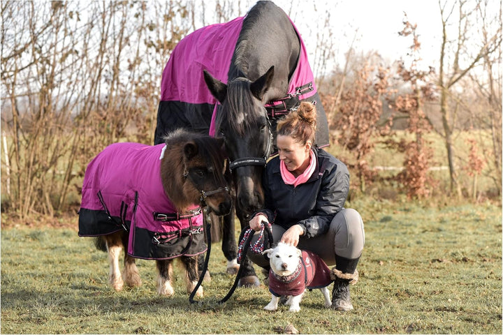 RL24 - Winterdecke 300g Füllung 600D BASICLINE pink/schwarz 95cm Pink/Schwarz (Altes Modell) 95cm (3
