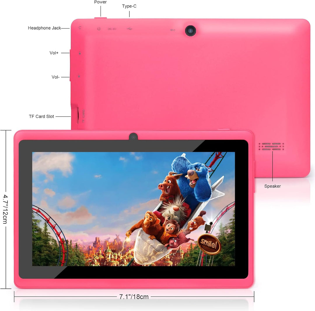 Haehne 7 Zoll Tablet PC, Android 5.0, A33 Quad Core, 1GB RAM 8GB ROM, Dual Kameras, WiFi, Bluetooth,