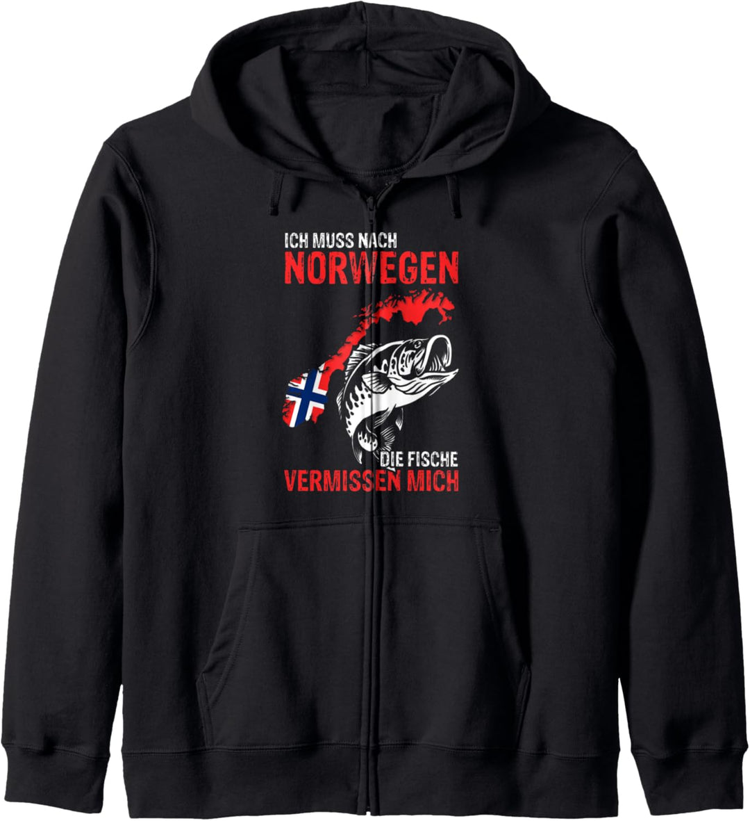 Urlaub Elche NORWEGEN die Fische vermissen mich Angler Kapuzenjacke