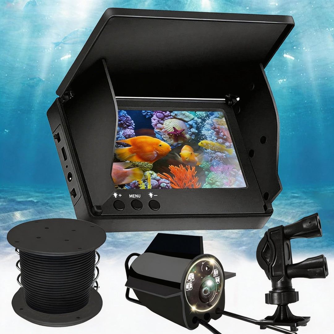 Fischfinder, Fish Finder Kamera IP65 Wasserdicht Unterwasser Kamera mit 5 Zoll IPS Display 8000mAh A