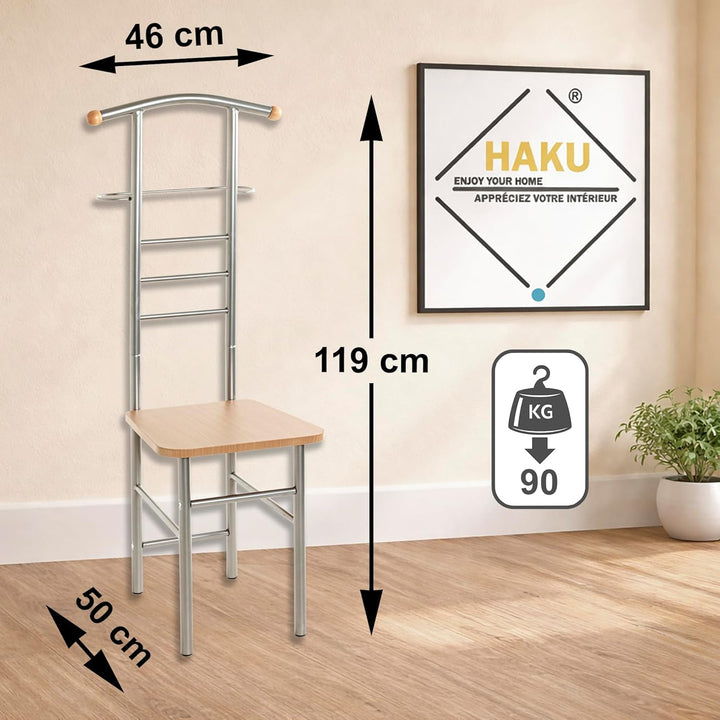 HAKU Möbel Herrendienerstuhl - aus Stahl mit Sitzfläche, Höhe 119