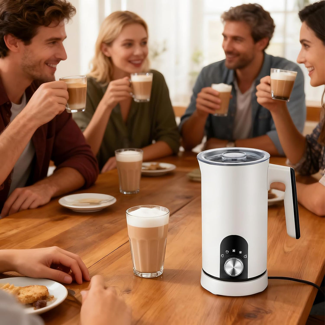 5 in 1 Milchaufschäumer Elektrisch, Automatischer Milchaufschäumer 350ml heissen kalten Milchschaum
