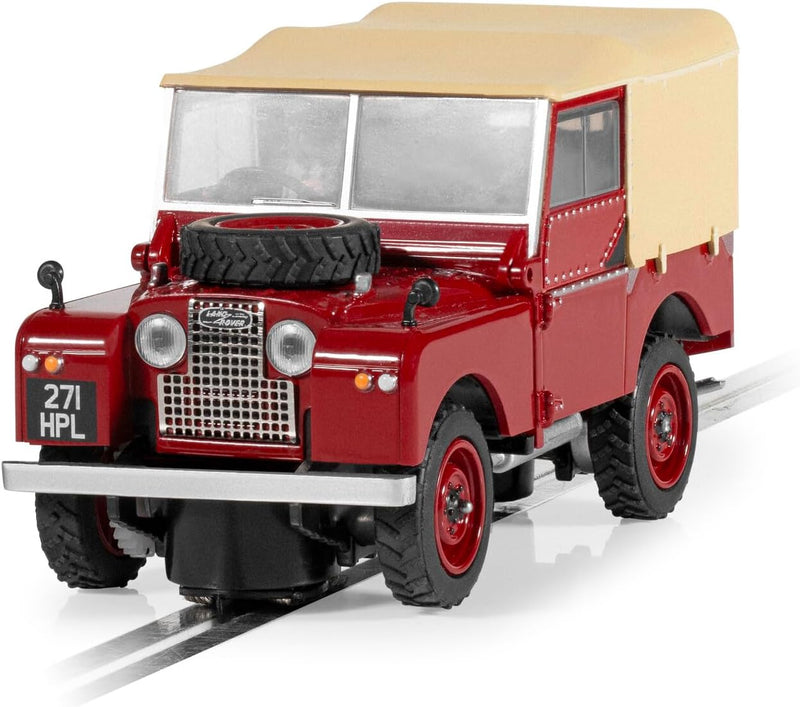 Scalextric Red C4493 Land Rover Series 1-Poppy Slot-Cars