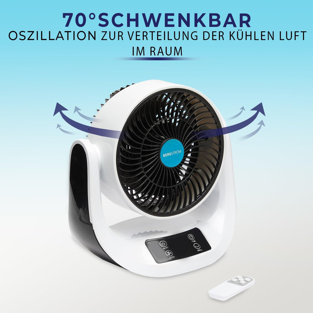 3 Pagen® kompakter Ventilator mit Fernbedienung – 3 Geschwindigkeitsstufen für ideale Abkühlung – 70