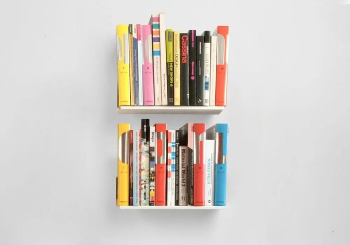 TEEbooks - Bücherregale - Satz von 2 - Weiss - Stahl - L 45 cm, Tiefe 25 cm, H 15 cm, L 45 cm, Tiefe