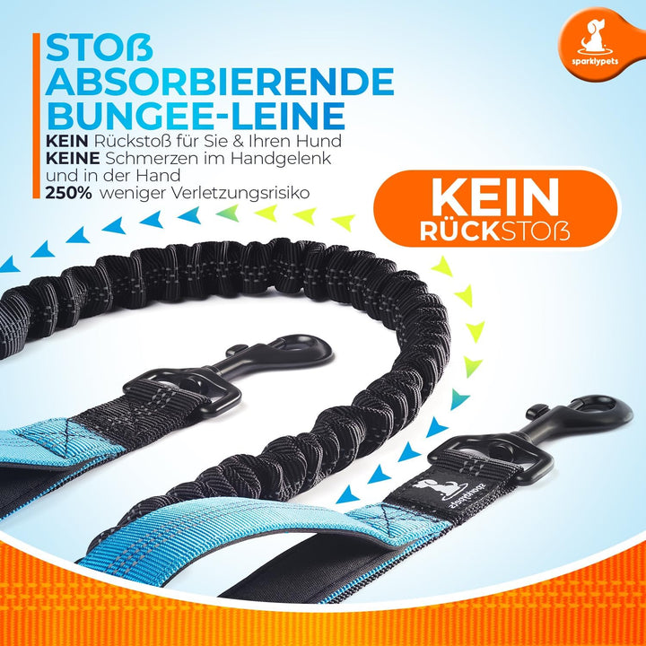 Joggingleine für Hunde zum Laufen, Joggen, Wandern | 2 in 1 Joggingleine und Normale Hundeleine für