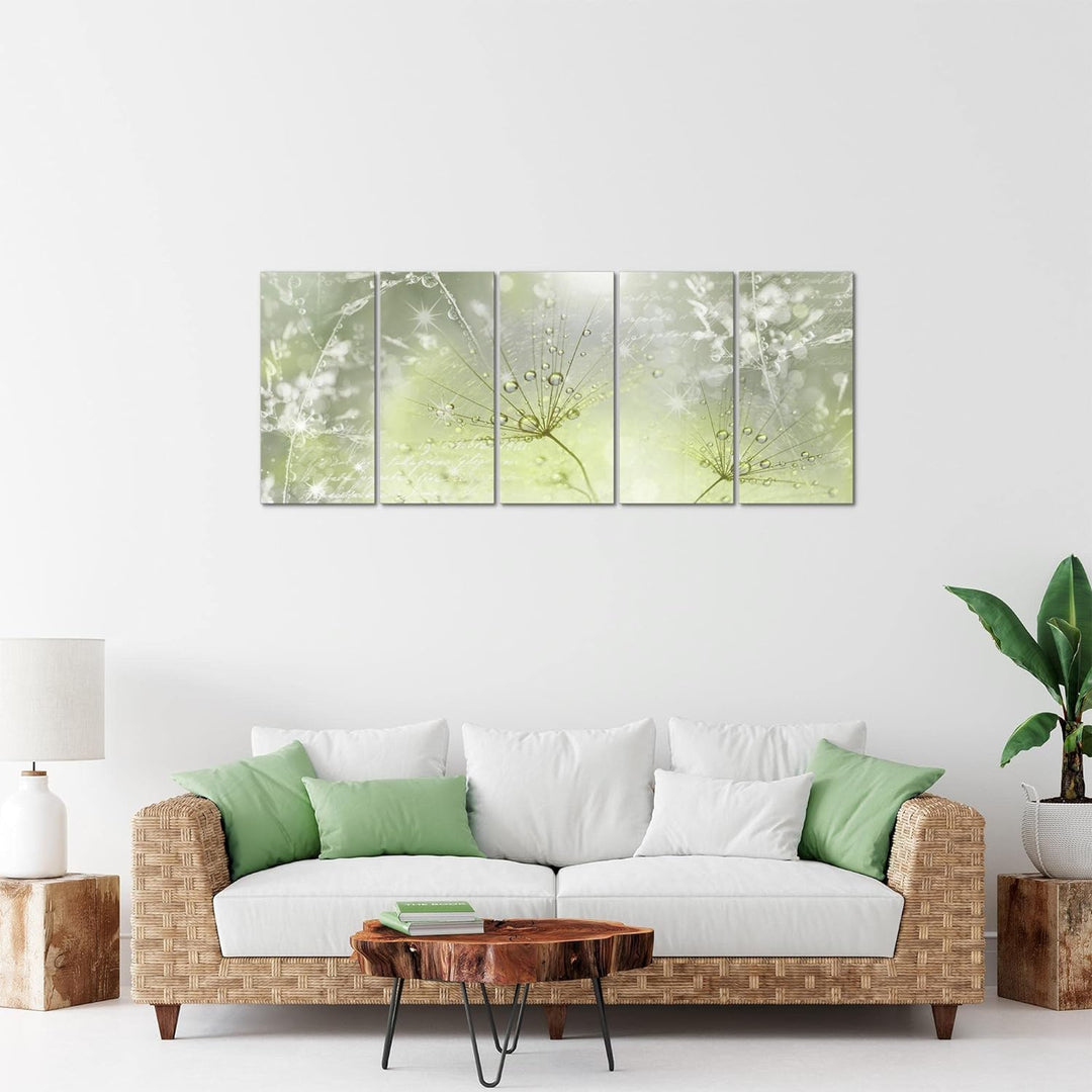 Runa Art Bild Pusteblume Wandbilder auf Vlies Leinwand 5 Teilig Wanddekoration Wohnzimmer Schlafzimm