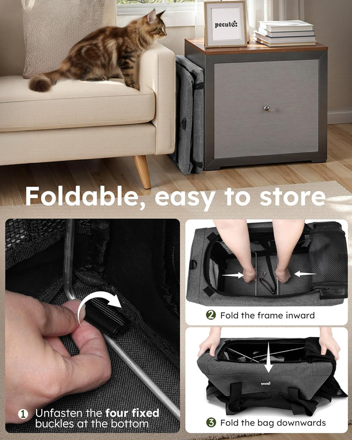pecute Katzentasche Transporttasche Stabiler Halt Haustier Tragetasche, Transportbox Katze Leicht, F