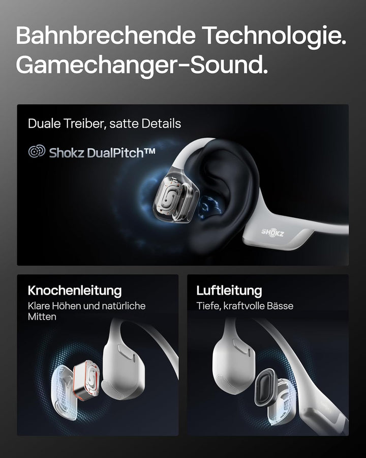 SHOKZ OpenRun Pro 2 Mini Knochenschall Sportkopfhörer, Open-Ear-Ohrhörer mit Bluetooth 5.3, Mikrofon
