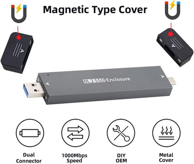 chenyang CY M.2 auf USB Adapter,NVME M-Key M.2 NGFF SATA SSD auf USB 3.0 Typ A & Typ C Combo PCBA Ge