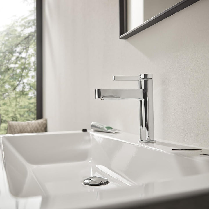 hansgrohe Ablaufgarnitur Push-Open für Waschbecken und Bidet mit Überlauf, Chrom, Chrom