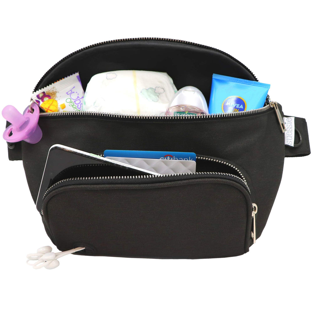 Suessie Gürteltasche mit Wickelunterlage und wasserdichter Tasche für Feuchttücher, Kinderwagen-Orga