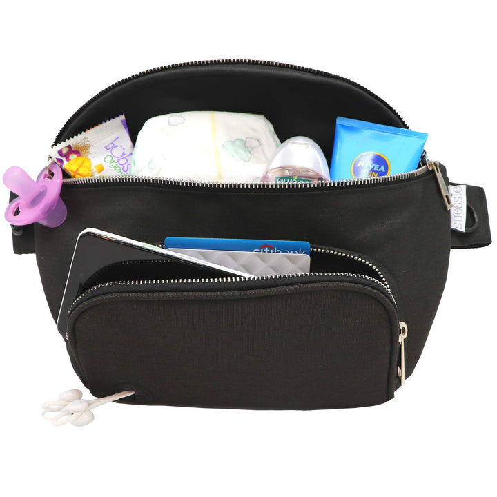 Suessie Gürteltasche mit Wickelunterlage und wasserdichter Tasche für Feuchttücher, Kinderwagen-Orga