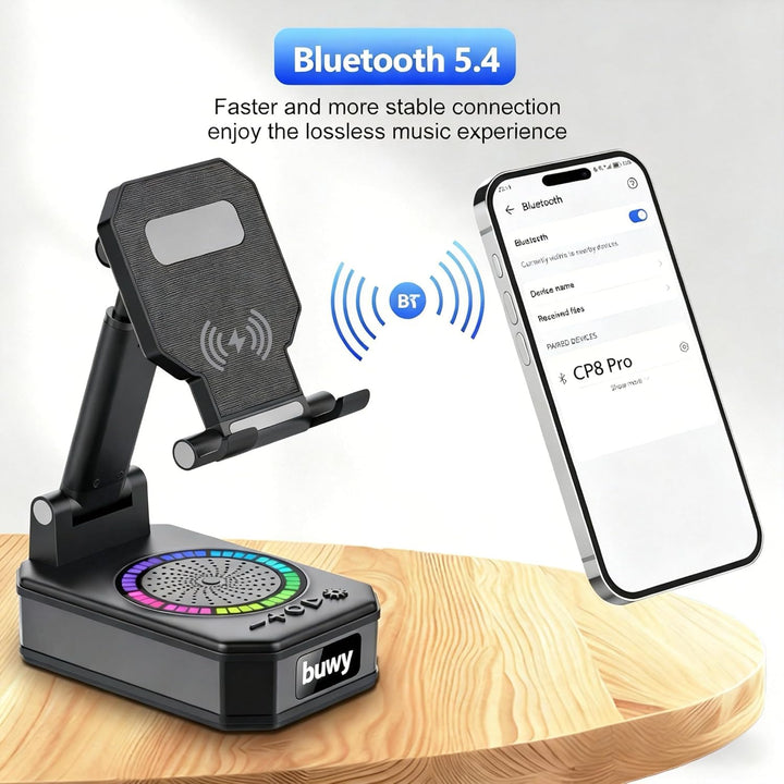 Vatertagsgeschenk für Papa,Telefonständer mit Bluetooth-Lautsprecher, 5-in-1 Musikbox Bluetooth mit