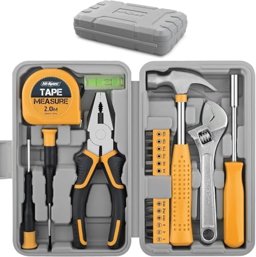 Hi-Spec Mini-Werkzeugset in Buchformat - Kompakter Werkzeugsatz mit kleinem Hammer, Schraubendreher,