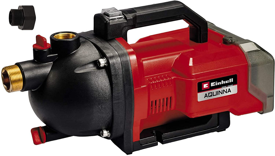 Einhell Akku-Gartenpumpe AQUINNA 36/30 Power X-Change (2 x 18V, 2-Stufen ECO-Schalter, Wasserablasss