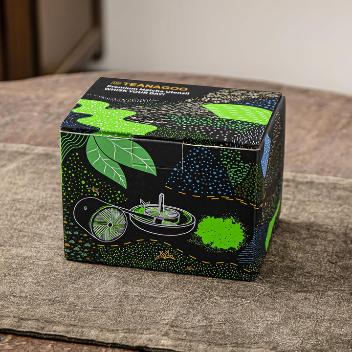 TEANAGOO Kleiner keramischer Matcha-Behälter | 2,8 oz tragbarer Aufbewahrungsbehälter, doppelt versi