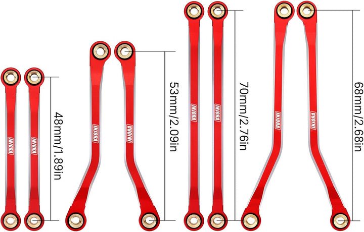 INJORA Hohe Clearance Links CNC Aluminium Link für 1/18 TRX4M Upgrade RC Crawler, Rot, Rot