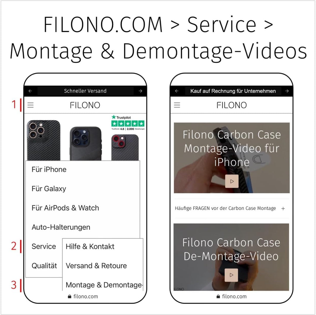 FILONO iPhone 12 Carbon Hülle kompatibel mit MagSafe ultradünn iPhone 12 CARBON Case MS, iPhone 12 C