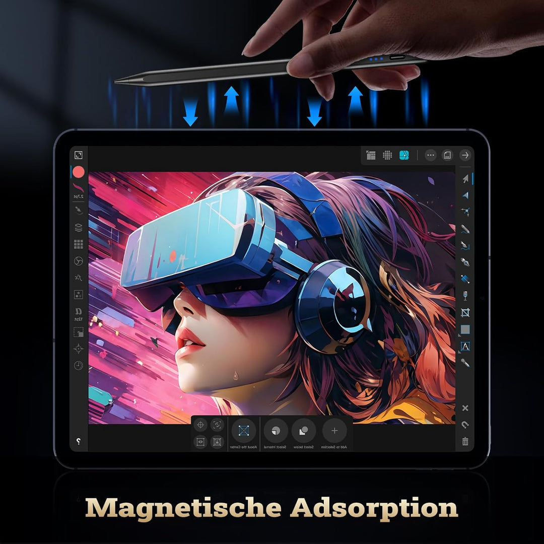 BAZO Stift für iPad - 2018-2024 Pencil 2.Generation Schnellladeleistung Palm Rejection Neigungssensi