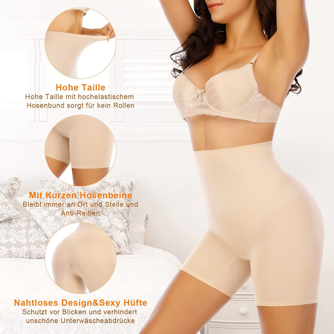 YARRCO Bauchweg Unterhose Damen Shapewear Miederhose Hohe Taille Body Shaper Unterwäsche Nahtlose Mi