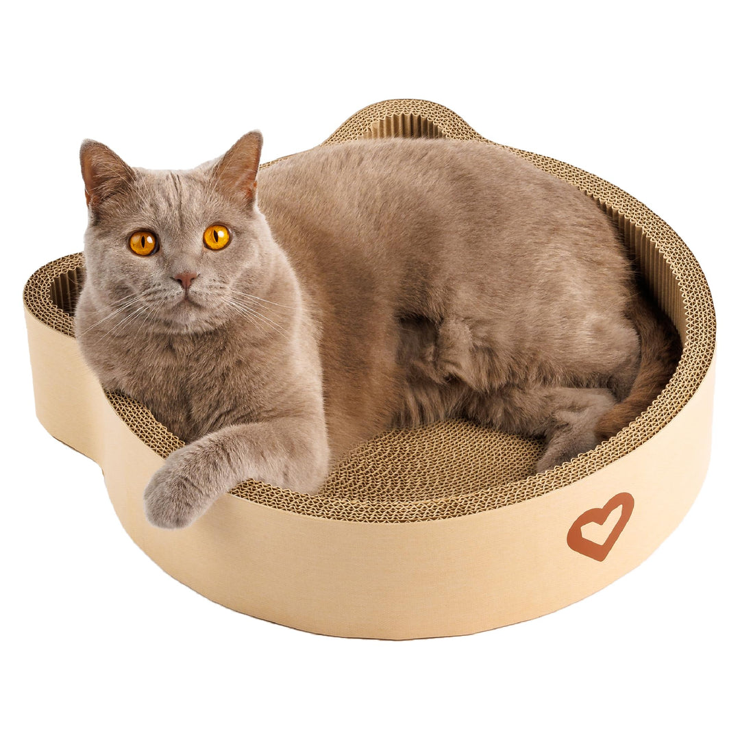 CASALOBA Katzenkorb zum Schlafen, Kratzen und Spielen | Langlebiges Katzen Kratzbrett aus erstklassi