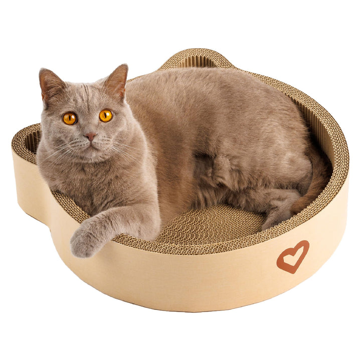 CASALOBA Katzenkorb zum Schlafen, Kratzen und Spielen | Langlebiges Katzen Kratzbrett aus erstklassi