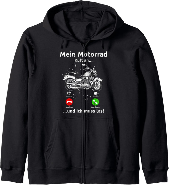 Mein Motorrad ruft an - Biker - Motorrad Fahren - Moped Kapuzenjacke