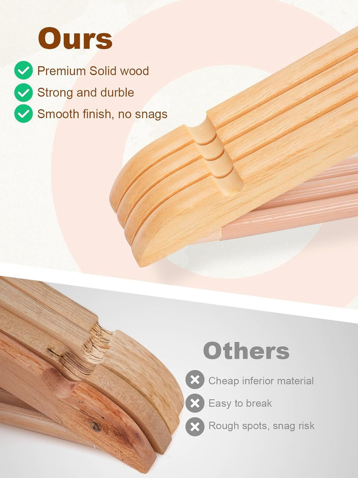 HOUSE DAY Kleiderbügel aus Holz walnuss - 20er Pack 20 Pack Natürlich, 20 Pack Natürlich
