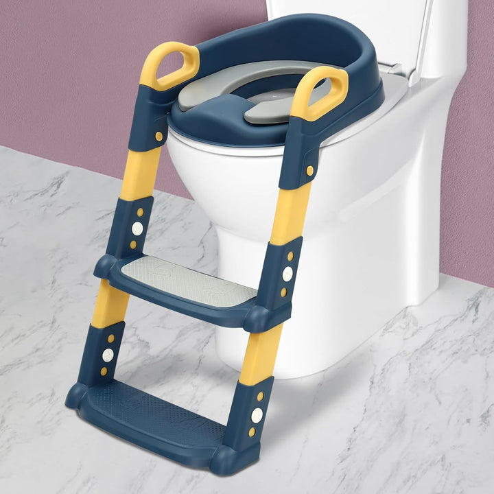 Toilettenleiter für Kinder, 2 in 1 Toilettentrainer mit Treppe, 34×34×44cm WC Sitz mit Treppe, Verst