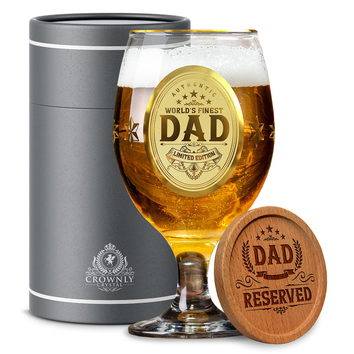 CROWNLY CRYSTAL® Personalisierte Geschenke Papa Geschenk Geburtstag Weihnachtsgeschenke für Papa Vat