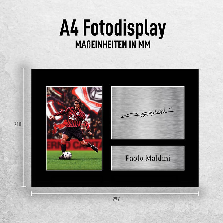 HWC Trading A4 Paolo Maldini, Milan, gedrucktes Autogramm für Fans und Fans – A4 (Ungerahmt) Paolo M
