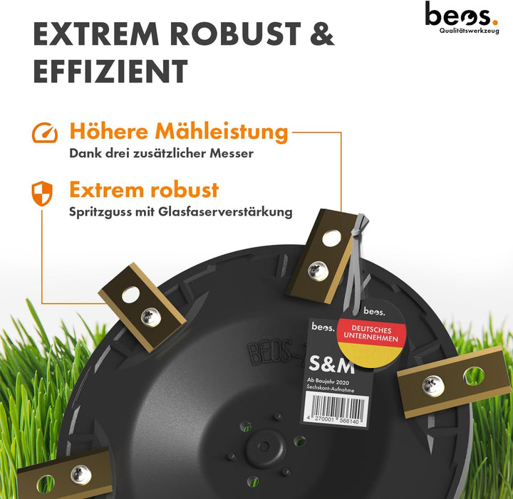 BEOS® PREMIUM Mähroboter Tuning-Messerteller für 6x Klingen - glasfaserverstärkte Messerscheibe - Dr