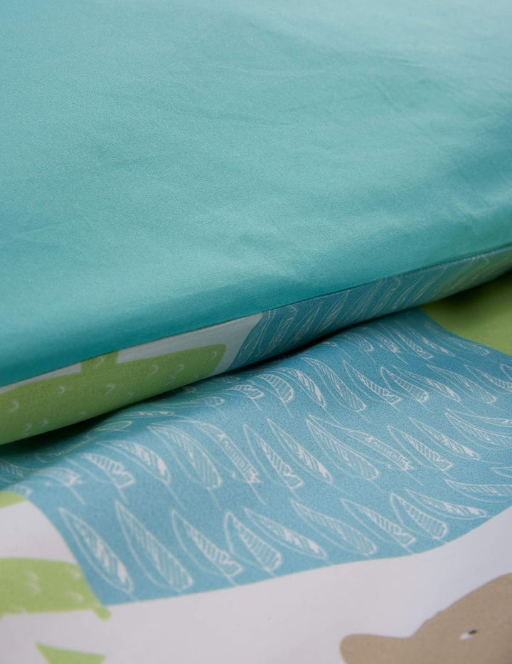 Bio Kinderbettwäsche 100% Bio-Baumwolle (kbA) GOTS zertifiziert, Patchwork Bär, 100 x 135 cm / 40 x