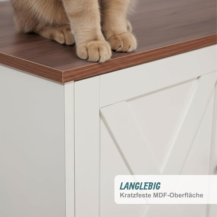 Relaxdays Katzenschrank f. Katzentoilette, Separate Trennwand, Eingang, Katzenklo verstecken, HBT 50