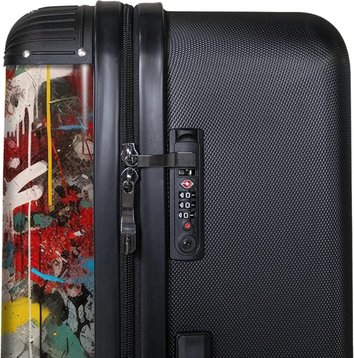 NoBoringSuitcases.com® Koffer XL Gross 77x51.5x28 cm Hartschale Reisekoffer 4 Rollen Leicht Koffer T