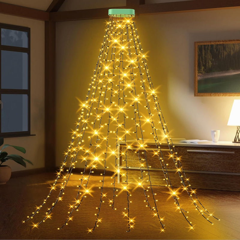 Weihnachtsbaum Lichterkette, 3M 480 LED 16 Stränge Christbaumbeleuchtung mit Ring, Enegie Sparen mit