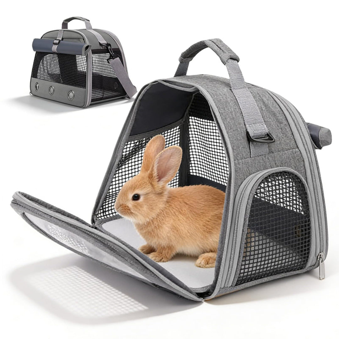 Transportbox Kleintiere, 35×23×25cm Faltbare Atmungsaktiv Transporttasche, Haustier-Tragetasche mit