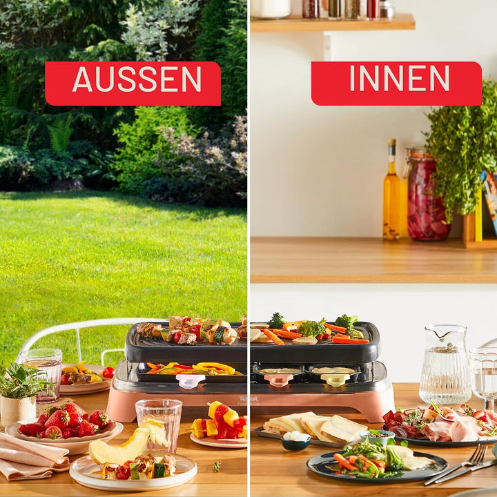 Tefal Food & Co RE650J10 Multifunktions-Raclette für drinnen und draussen, vielseitiges Kochen, Tapa
