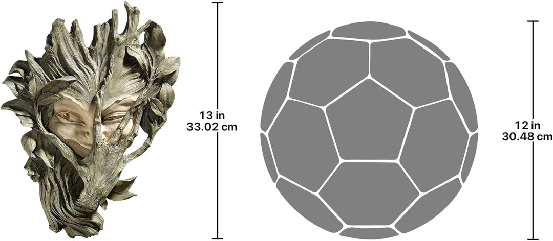 Design Toscano Wandskulptur Holzelfe, Masse: 23 x 12.5 x 33 cm 1.25 kg 1er-Set Braun, 1er-Set Braun