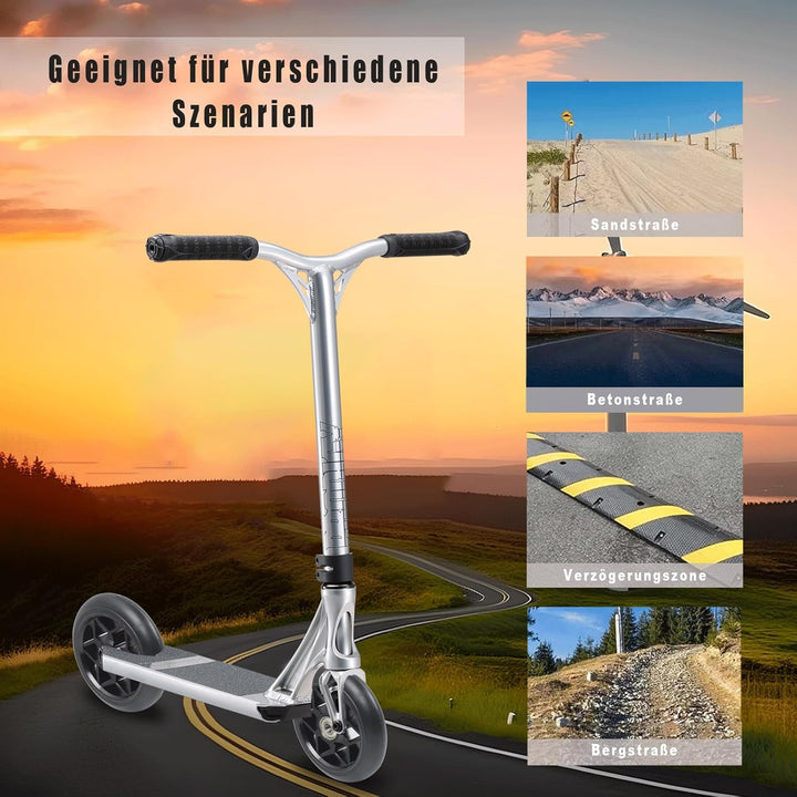 MaxEarn 2 Stück Scooter Ersatzräder 110 mm, Schwarz Stunt Scooter Rollen mit ABEC-9 Kugellager, Härt